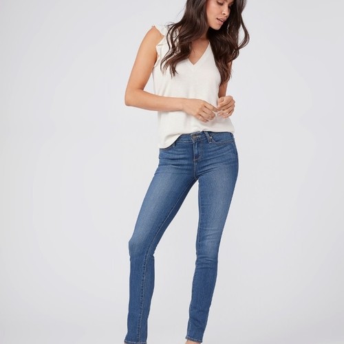 Paige Damen 00 / 24 Mid Rise Ultra Skinny Jeans Hose Verdugo Ankle Raw Hem NEU