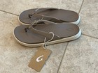 $80 OLUKAI NU'A PI'O WARM TAUPE FLIP FLOP BEACH/POOL SANDALS SIZE 11 NWT Women’s
