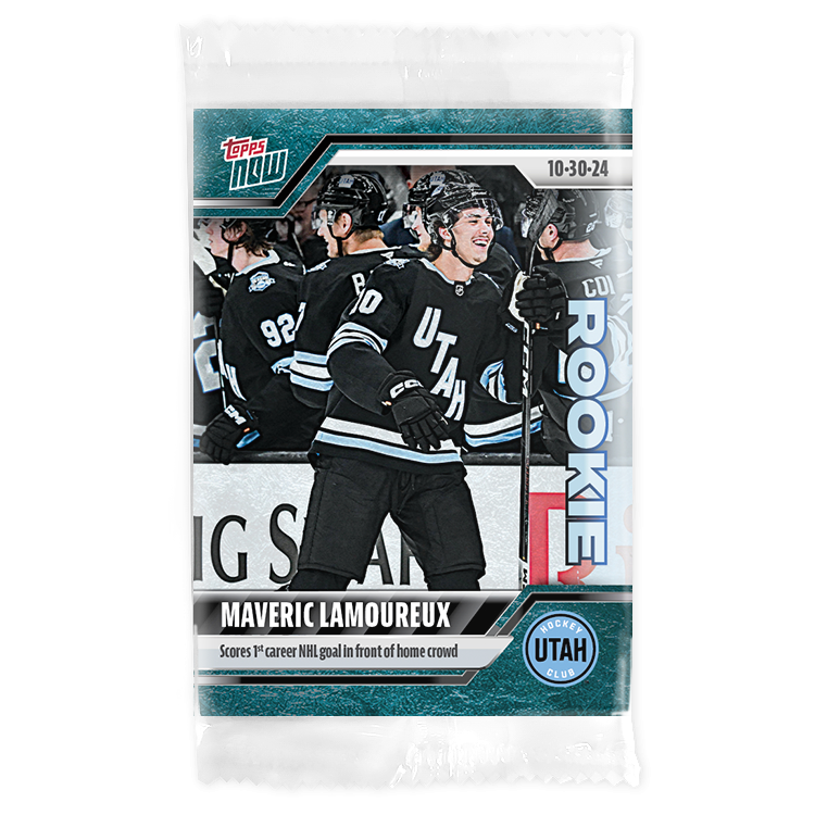 2024-25 NHL Topps NOW #23 MAVERIC LAMOUREUX (Rookie) Blue Ice #05/10 SSP Utah HC