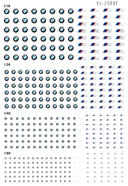 Triple9 T9-20001 Decal water slide "BMW M-Logo" für 1:64, 1:43, 1:24 und 1:18 