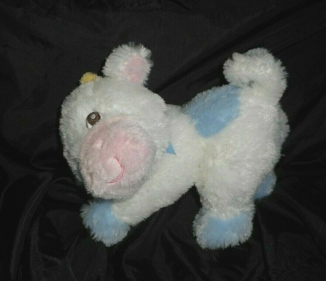 9" 2015 GARANIMALS BABY WHITE & BLUE COW STUFFED ANIMAL PLUSH TOY SOFT