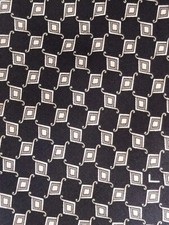 LANCEL SILK TIE BLACK OFF WHITE & MINK GEOMETRIC A MADDER TWILL IDEA CLASSIC