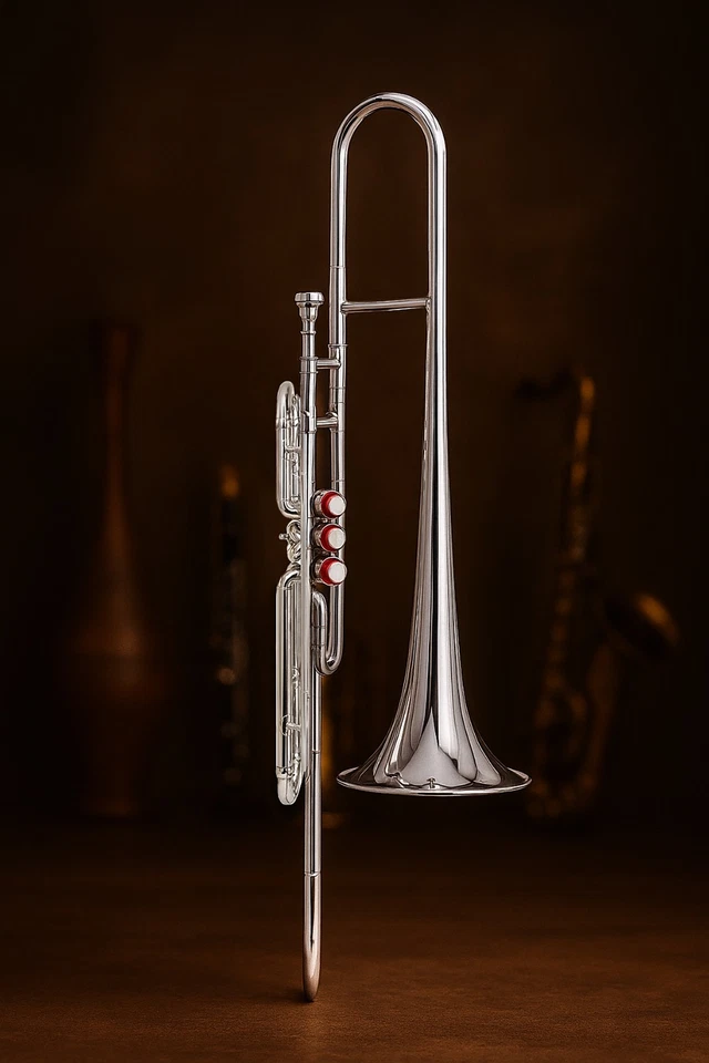 Trombón-Bb PRO (níquel) Estuche Rígido y Boquilla, TRUMBÓN. BONITO SONIDO AFINADO BR Foto 3 de 4