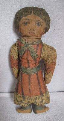 Antique Art Fabric Mills, Uncommon Printed Cloth Doll 12'', Pat. 1902