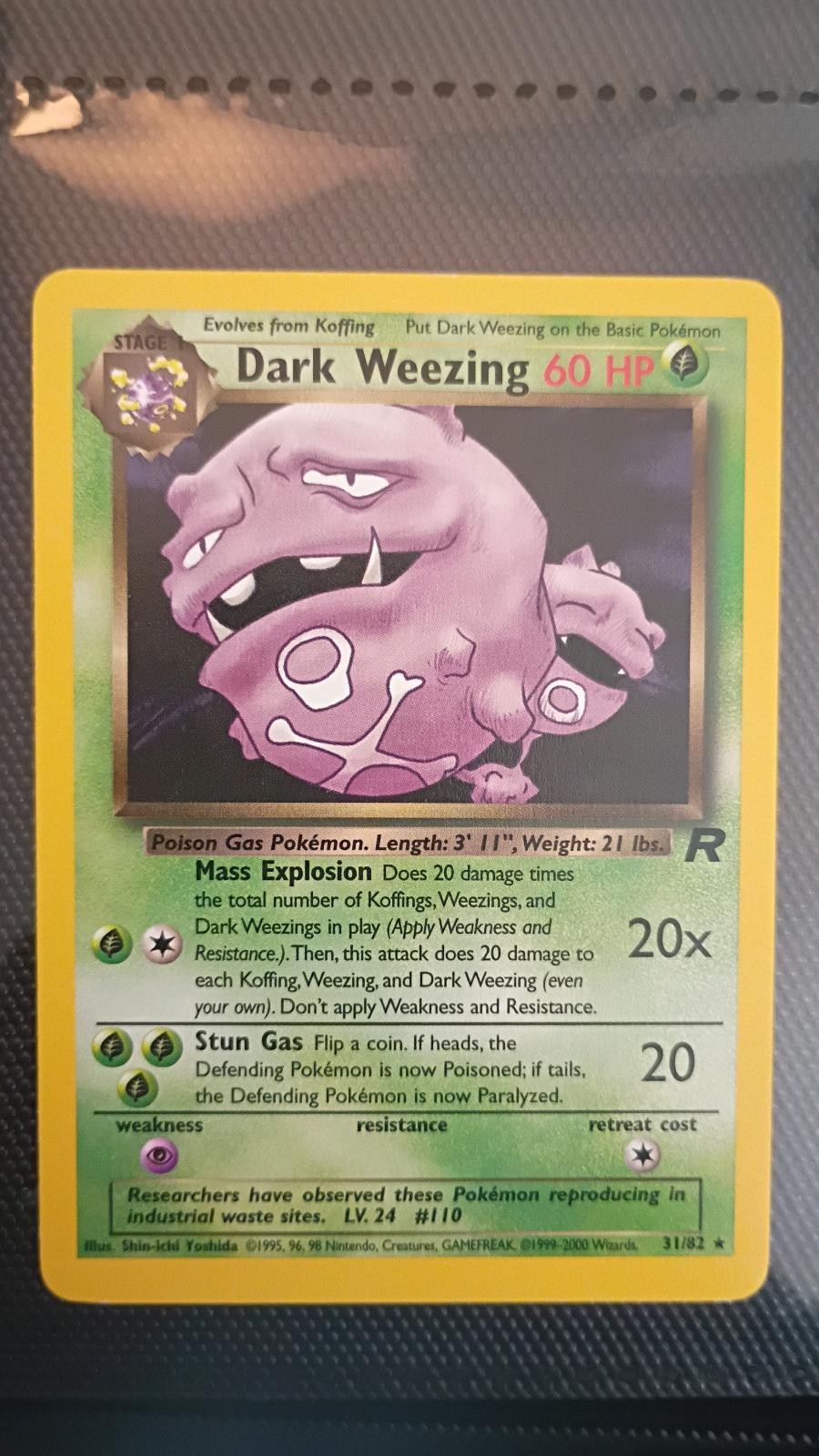 Dark Weezing 14/82 Rare Team Rocket Pokemon Unlimited Holo Near Mint