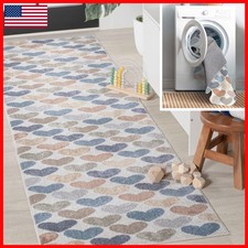 JONATHAN Y Machine-Washable Ivory/Blue/Orange Runner Rug, 2x8, Dila Modern
