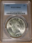 $1 1922 Peace Silver Dollar PCGS MS64 Philadelphia Mint * AvenueCoin