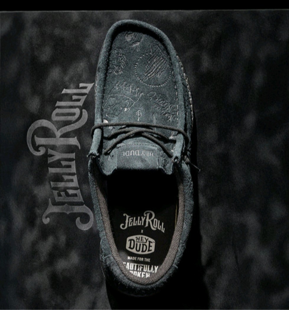 Jelly Roll Hey Dude Men’s Black Casual Moc Slip-On with Subtle Pattern Jelly Roll Believes in Second Chances: Shop the Restock of  main image 3