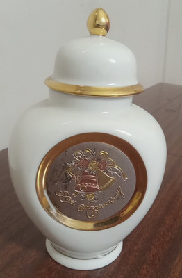 The Art Of Chokin 50th Anniversary Design 24k Gold Edged Lidded Jar