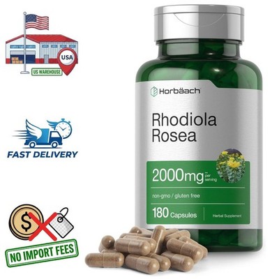 Rhodiola Rosea Root 2000mg, 180 Powder Capsules - Natural Herbal Extract