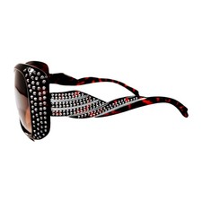 Rhinestone Butterfly Sunglasses W/Tortoise Shell Frame  Gradient Maroon PC Lens