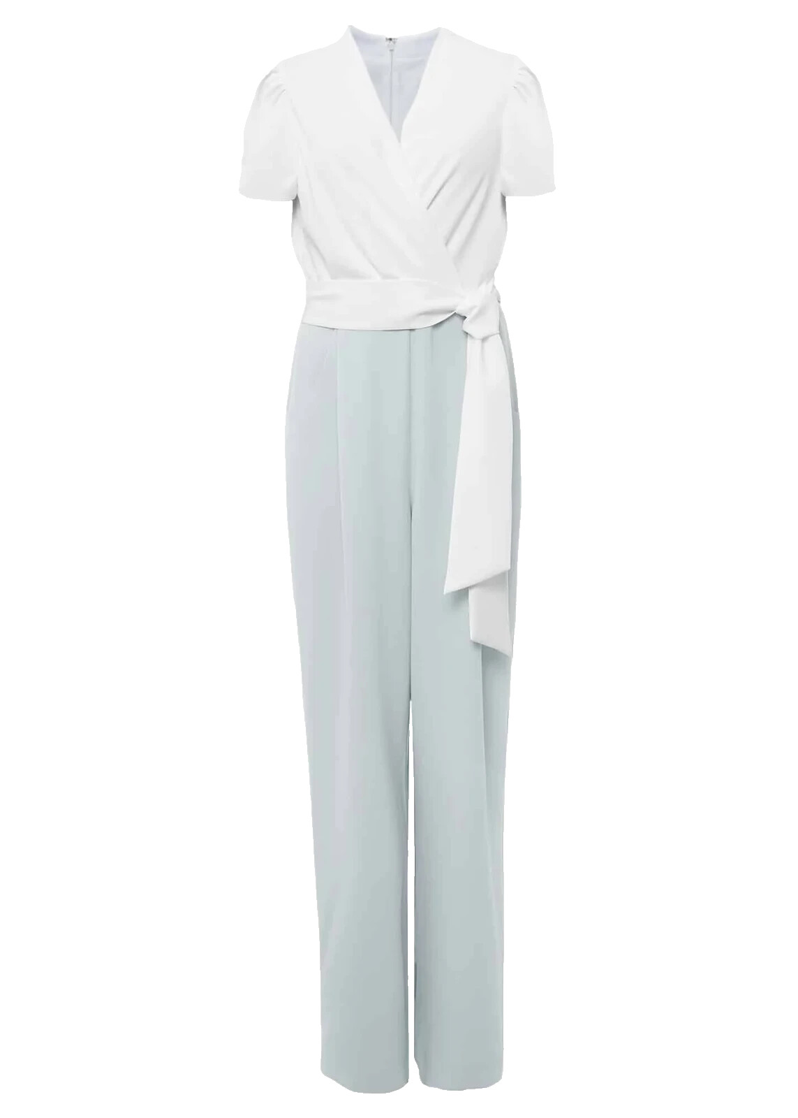 Phase Eight Jumpsuit Eloise Wide Leg Belted Eau De Nil/Ivory UK 22 RRP £139