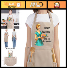 Funny Cooking Baking Apron for Women with Pockets - Cute Kitchen Chef Apron