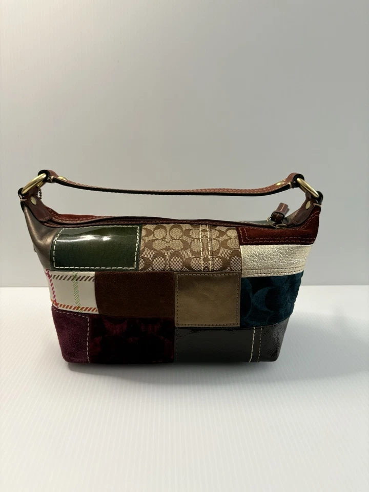 Baguette/bolso de hombro Coach Patchwork vintage 40928 edición navideña raro Y2K Foto 4 de 4