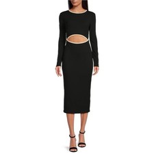 Gianni Bini Cut-Out Womens Dress Black Size Xl Beverly Rib $129 Classic NWT