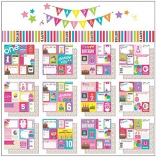 Birthday Girl, 1st thru 12th, double-sided papers - Scrapbook Custom 37526