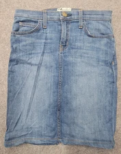 Current /Elliott Womens Juniors Blue Denim Skirt Size 24 Stiletto Pencil Cooper