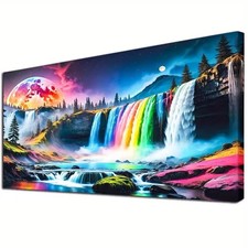 Large Waterfall Diamond Art Painting, DIY Landscape Pack Round Diamond Painting