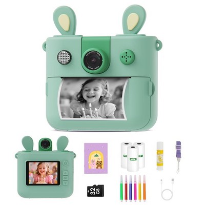 Instant Print for Boys and Girls 1080P HD Digital with 3 Rolls Print Paper&32...