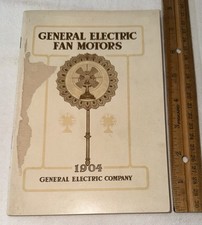 ANTIQUE 1904 GENERAL ELECTRIC GE FAN CATALOG SCHENECTADY NY AC DC PANCAKE WALL