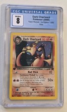 Dark Charizard - Team Rocket - 1st Edition CGC 8 Holo Vintage 4/82 2000 Pokémon