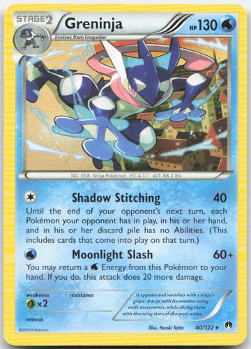 Greninja 40/122 Rare BREAKpoint Pokemon Damaged