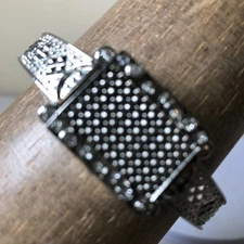 Charter Club Women 13364 Dress Silver Cover Bracelet Quartz 19mm Watch 7 1/4"