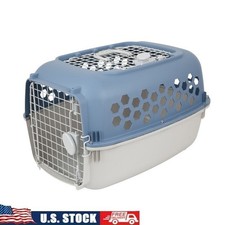 Plastic Dog Cat Kennel Double Door Top Opening Heavy Duty Portable Multicolored