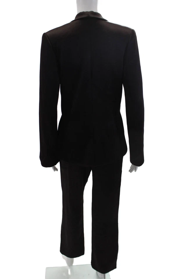 Pantalón Traje Pamela Dennis Mujer Cuello Muesca Abotonado Berenjena Talla M Foto 3 de 4