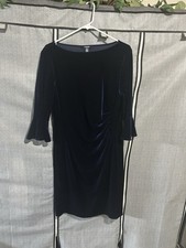 Chaps Navy Velour Dress Size L