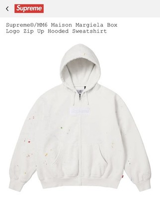 Supreme MM6 Maison Margiela Box Logo Full Zip Hoodie Paint Supreme MM6 Maison Margiela Box Logo Full Zip Hoodie Paint