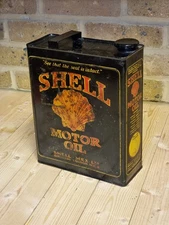 Vintage Shell Motor Oil Can 1 gallon 1920's automobilia