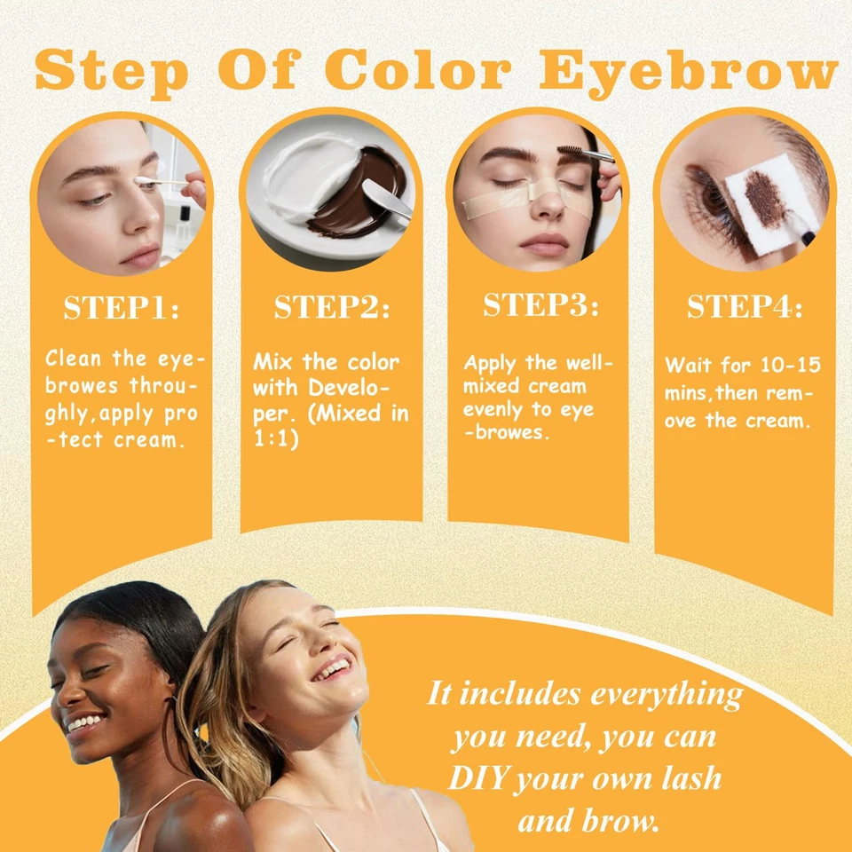 Brown Eyebrow Color Kit with Natural Result Black Lash Color Kit for Professiona - Image 4 of 4