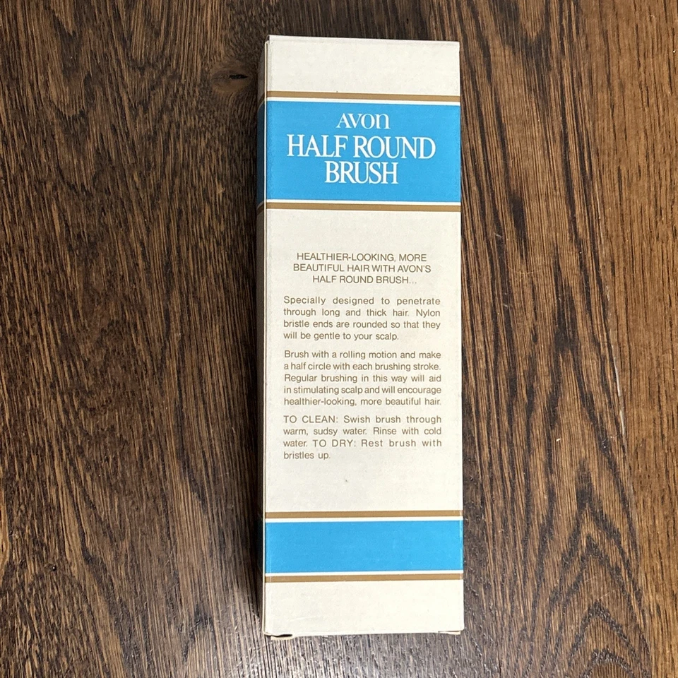 NOS Avon Half round brush Ivory with clear bristles In box - Image 2 of 4