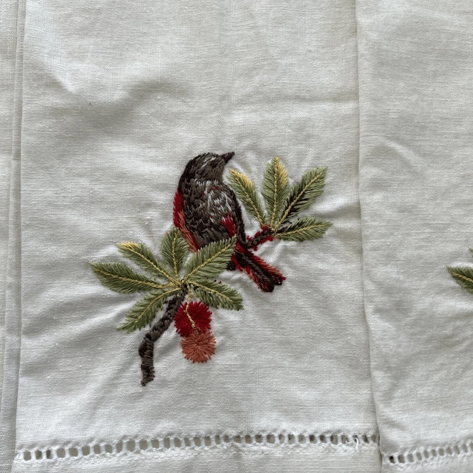 Pottery barn Embroidered Hand Towels Set Of 4 - Image 3 of 4