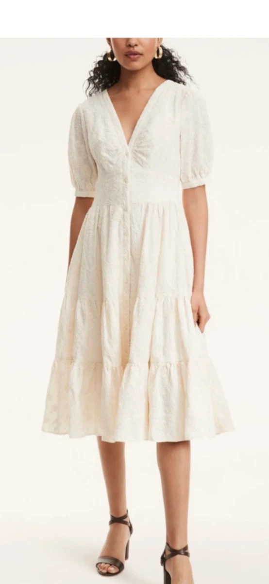 brooks brothers maxi dress Brooks Brothers Black Eyelet Lace-Up Tiered Maxi Dress Women's 4