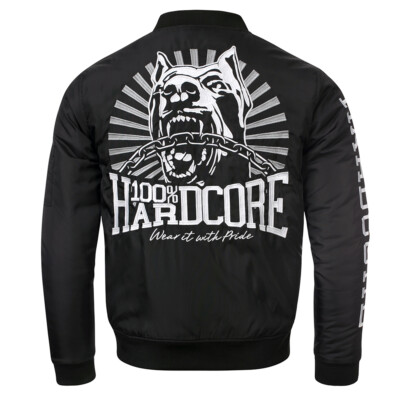 100% HARDCORE Bomber Jacket ''Classic'' | Black | Gabber   SALE   RRP  129.99
