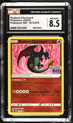 pokemon go radiant charizard card value Charizard 011/071 s10b Shiny Rare Pokemon GO Pokemon Card Japanese Fire Ability Excited Heart This Pokmons attacks cost Colorless less for each Prize card your opponent has taken EXCITED HEART . Radiant Charizard