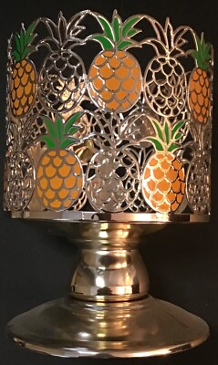 Bath & Body Works Pineapple Metal Pedestal 3 Wick Candle Holder Ready to Ship