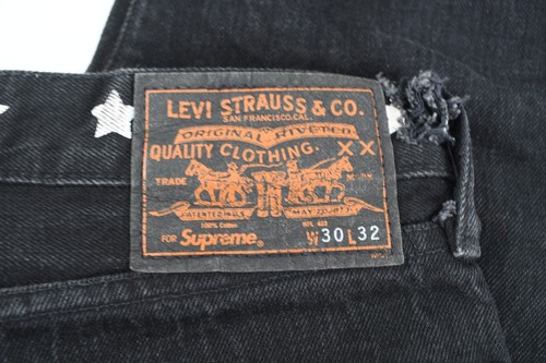 Supreme x Levi’s Mens Star Rigid Denim Black Jeans Pants 30x32 - Picture 4 of 5