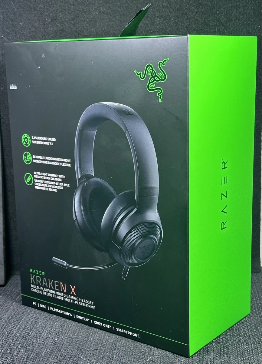  Razer Kraken X USB - Digital Surround Sound Gaming Headset  (Ultra-Light, Surround Sound, Bendable Cardioid Mic, Custom Tuned 40mm  Drivers) Black : Electronics