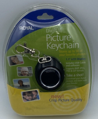 Royal Digital Picture Keychain PF110 LCD Display w/ USB Cable Rechargeable NIP