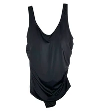 Kim Gravel x Swimsuits For All Sarong-Front 1-Piece Suit A570460 Black Size 16