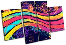 Funky Design Abstract MULTI CANVAS WALL ART Picture Print VA