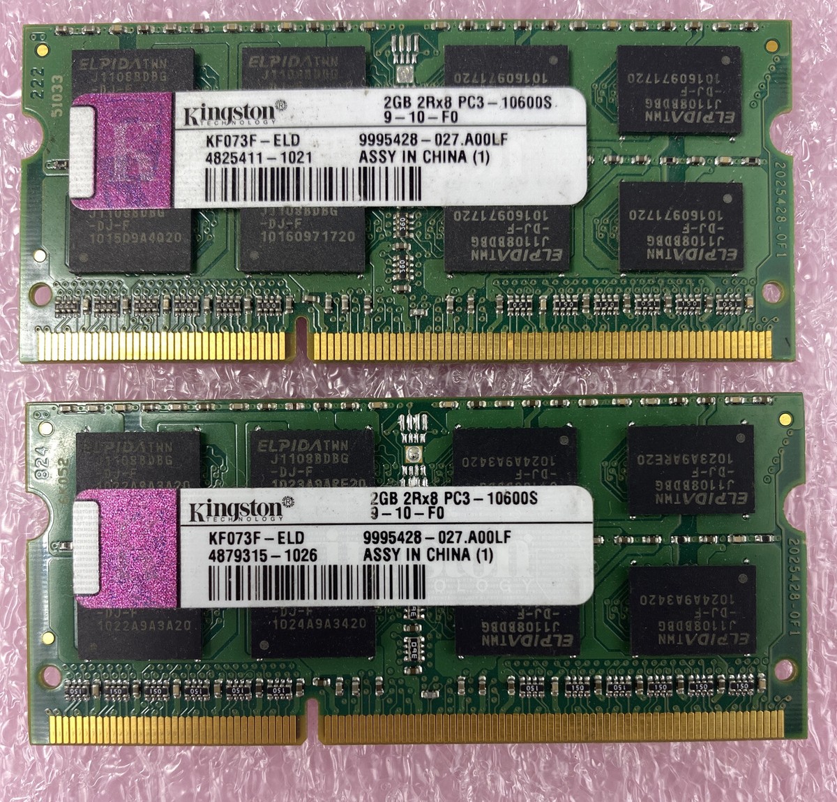 Ram Laptop Ddr3 Ram Kingston Ddr3 2gb Lot 2GB Kingston KF073F-ELD