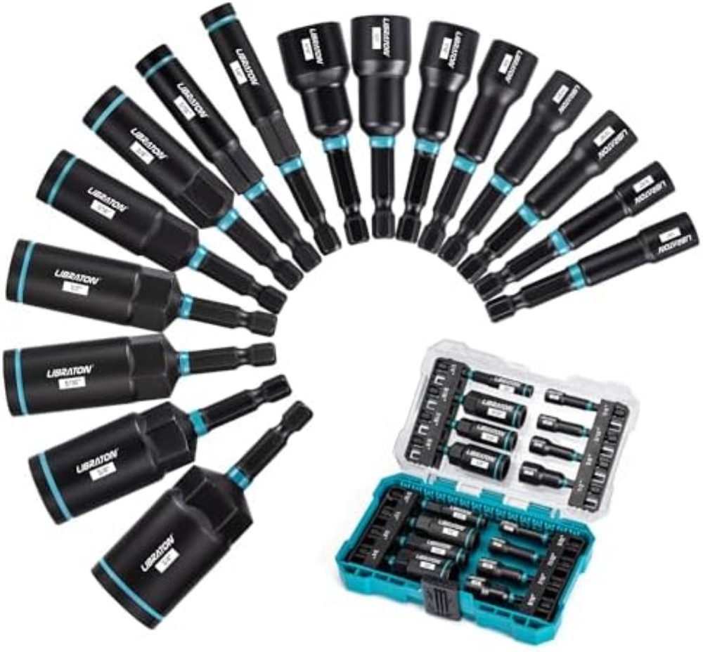 Libraton 16 Pezzi Kit Giraviti Magnetici per Avvitatore a Massa