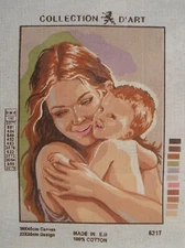 Collection d'Art needlepoint canvas 9 x 12 Mother and baby choice of 3