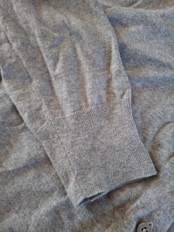 Cárdigan Patagonia Gris Botón Frontal Algodón Orgánico/Rayón Manga 3/4 Talla Grande Foto 4 de 4