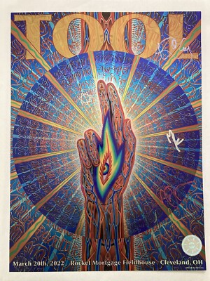 Tool BAND SIGNED Poster Cleveland, OH 3/20/2022 Rocket Mortgage