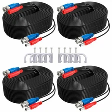 4pcs 100ft Video Power Cable BNC RCA Cord Wire for CCTV Security Camera System